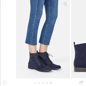 Navy lace up ankle boots, size 7